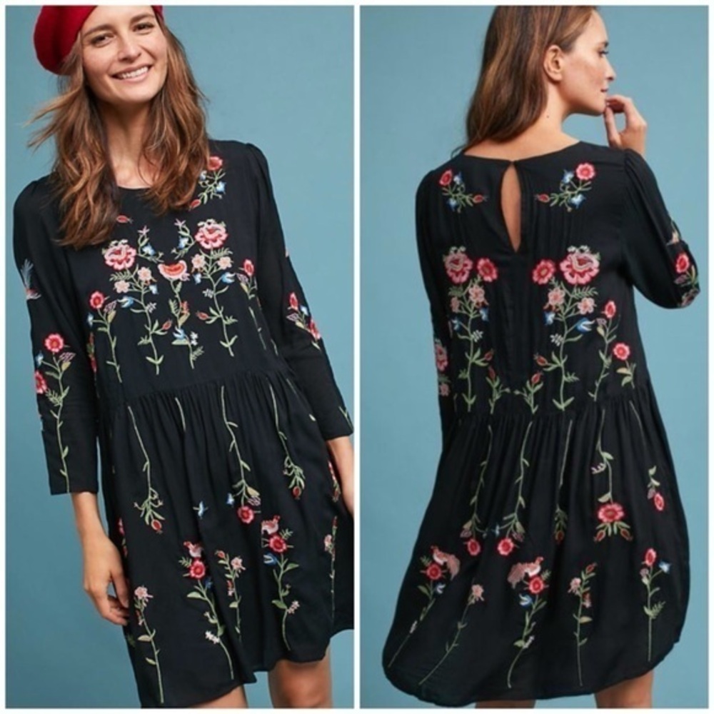 Anthropologie Maeve embroidery Mini dress